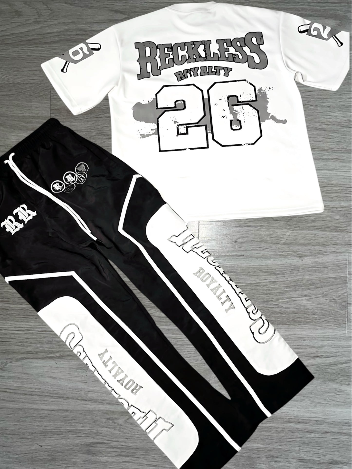 Grey Graphic Tee Set