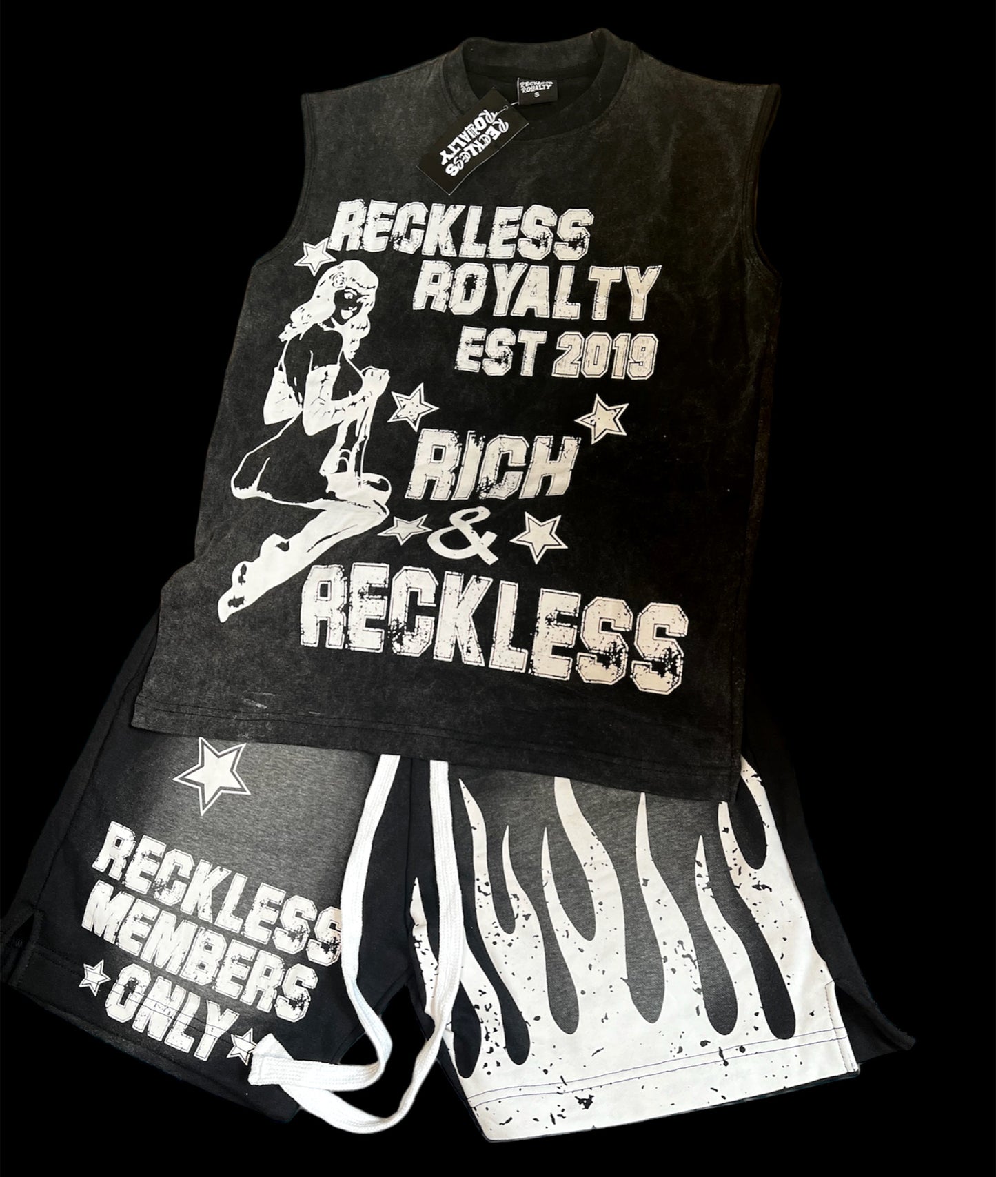 Black Rockstar Acid Wash Set