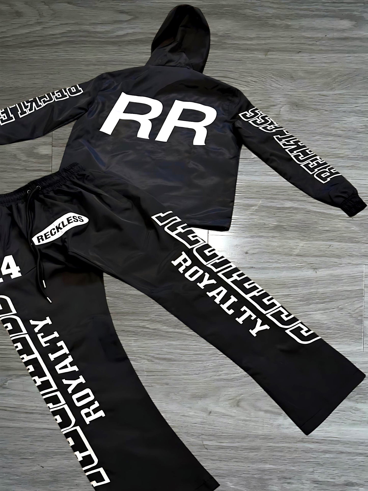 Black Windbreaker Set