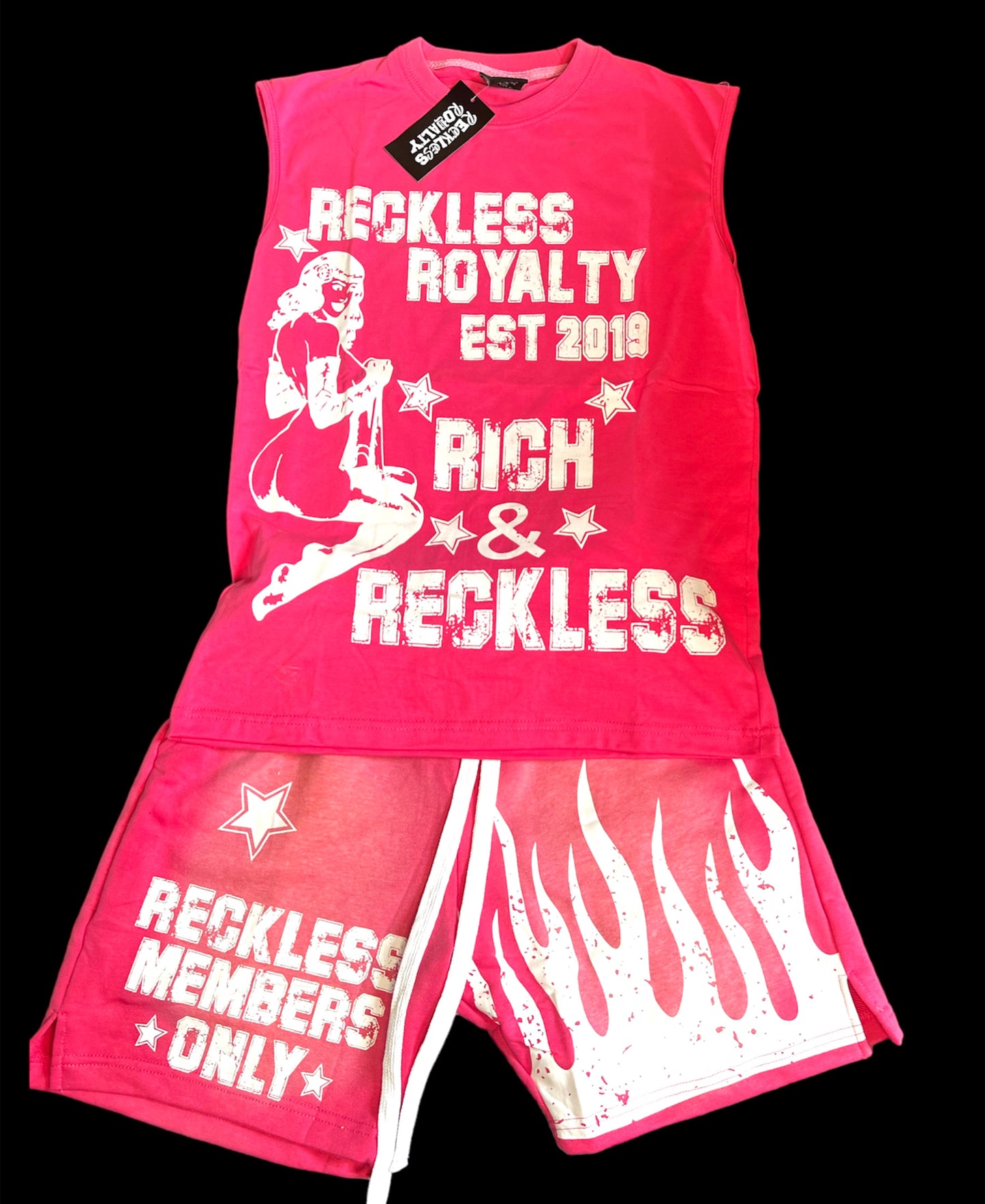 Pink Rockstar Acid Wash Set