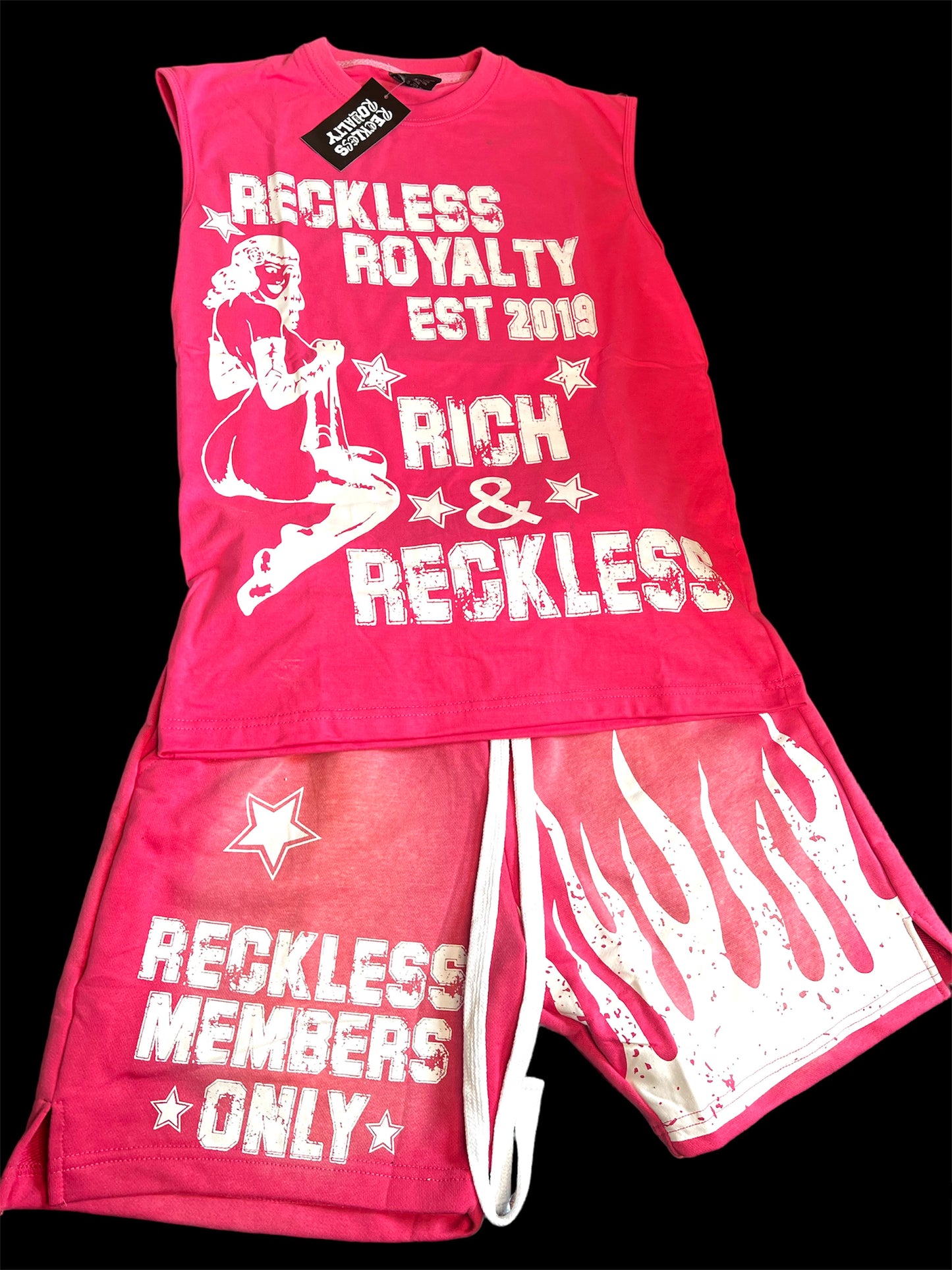 Pink Rockstar Acid Wash Set