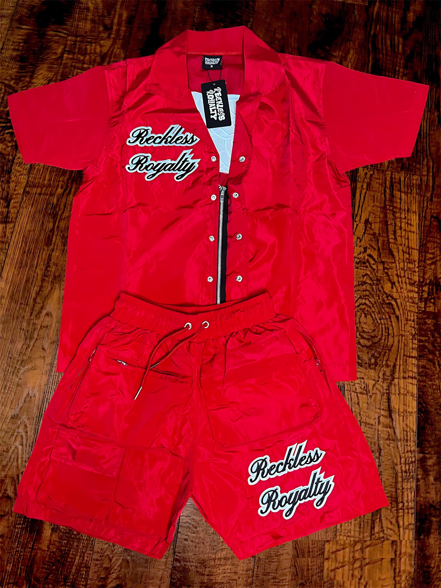 Red Button Up Set