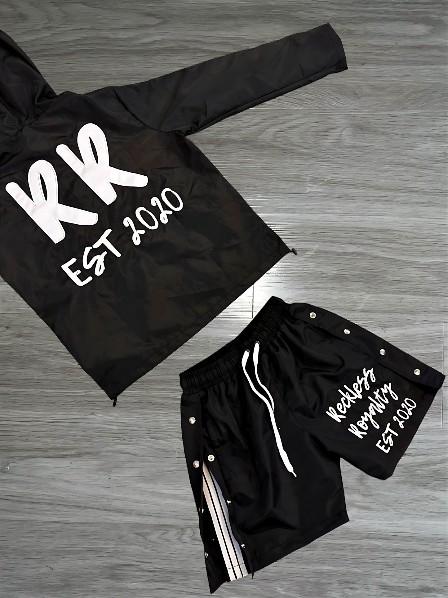 Black Windbreaker Set