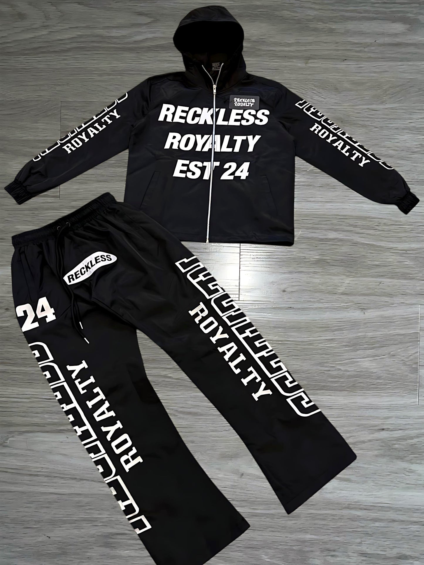 Black Windbreaker Set