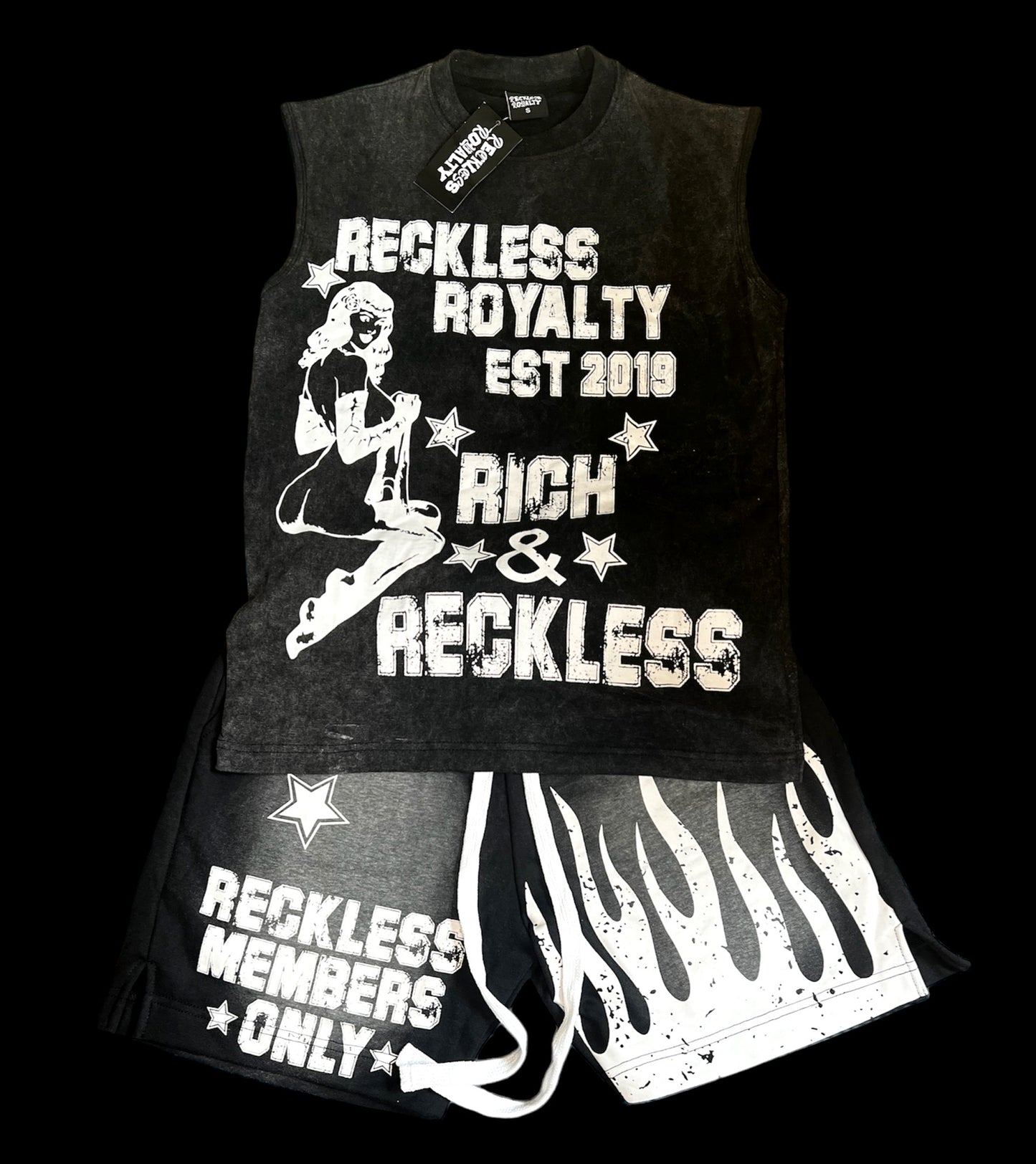 Black Rockstar Acid Wash Set