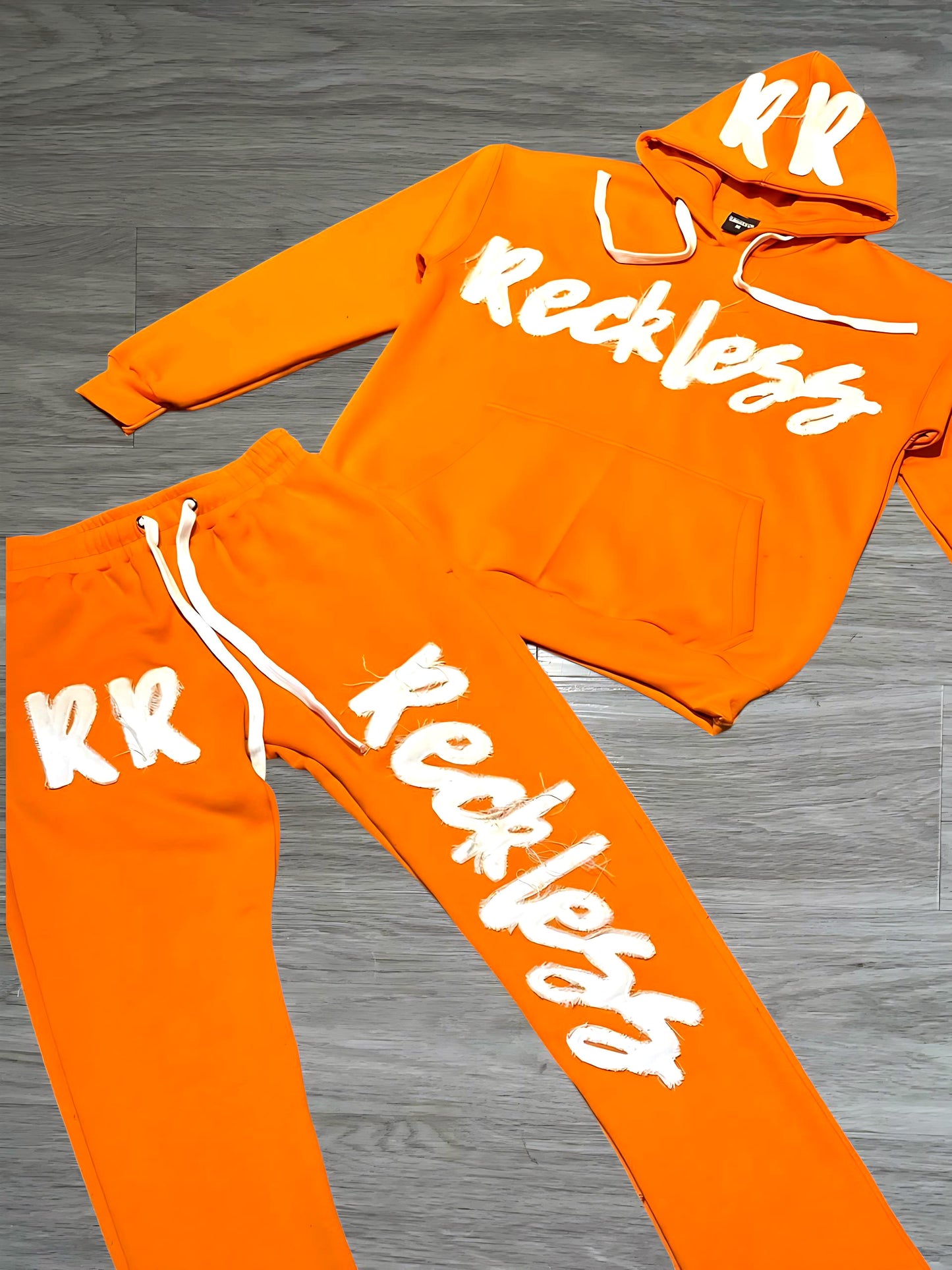 Orange Distressed Sweatsuit