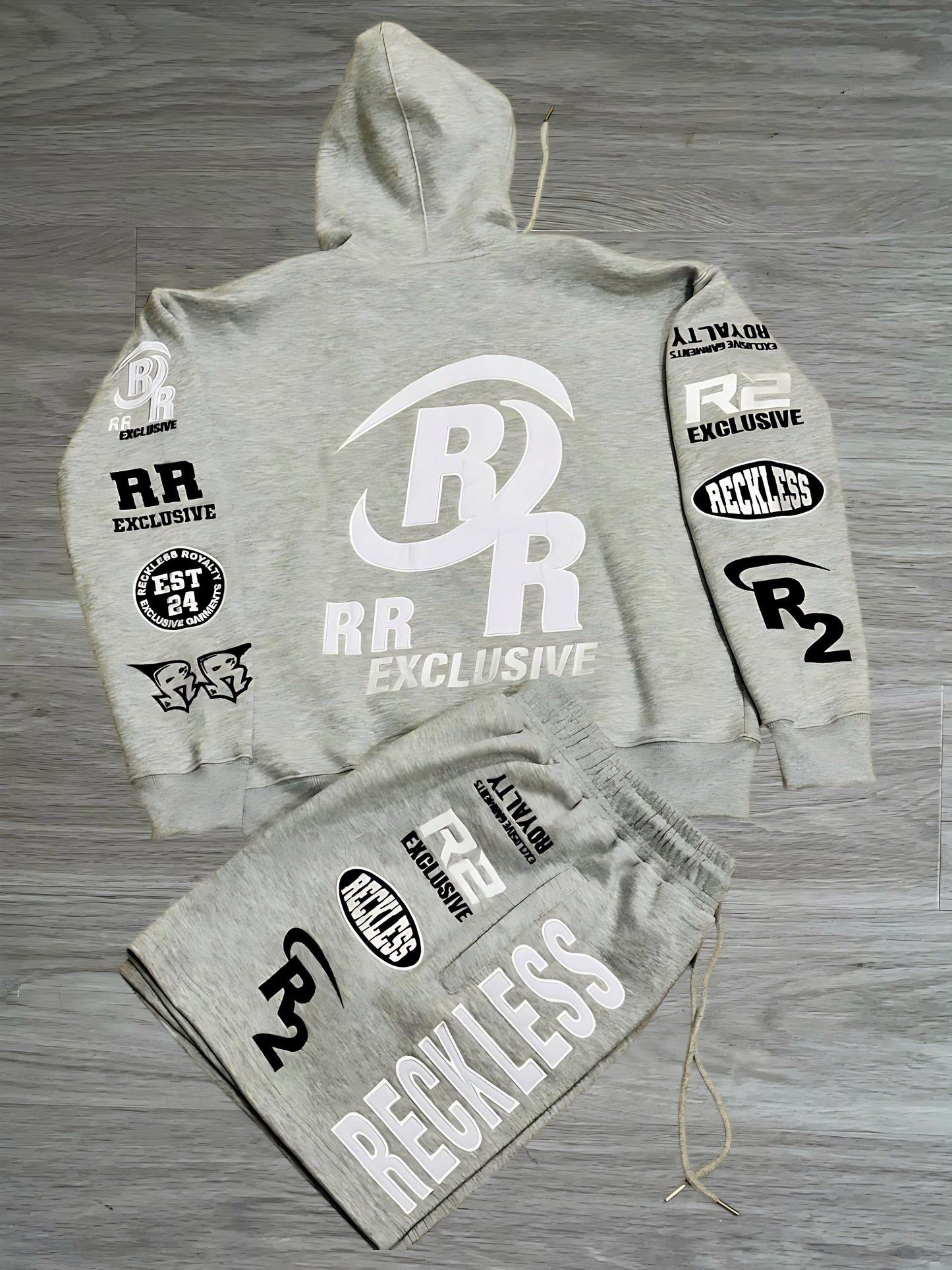 Grey 3 Zip Hoodie Set