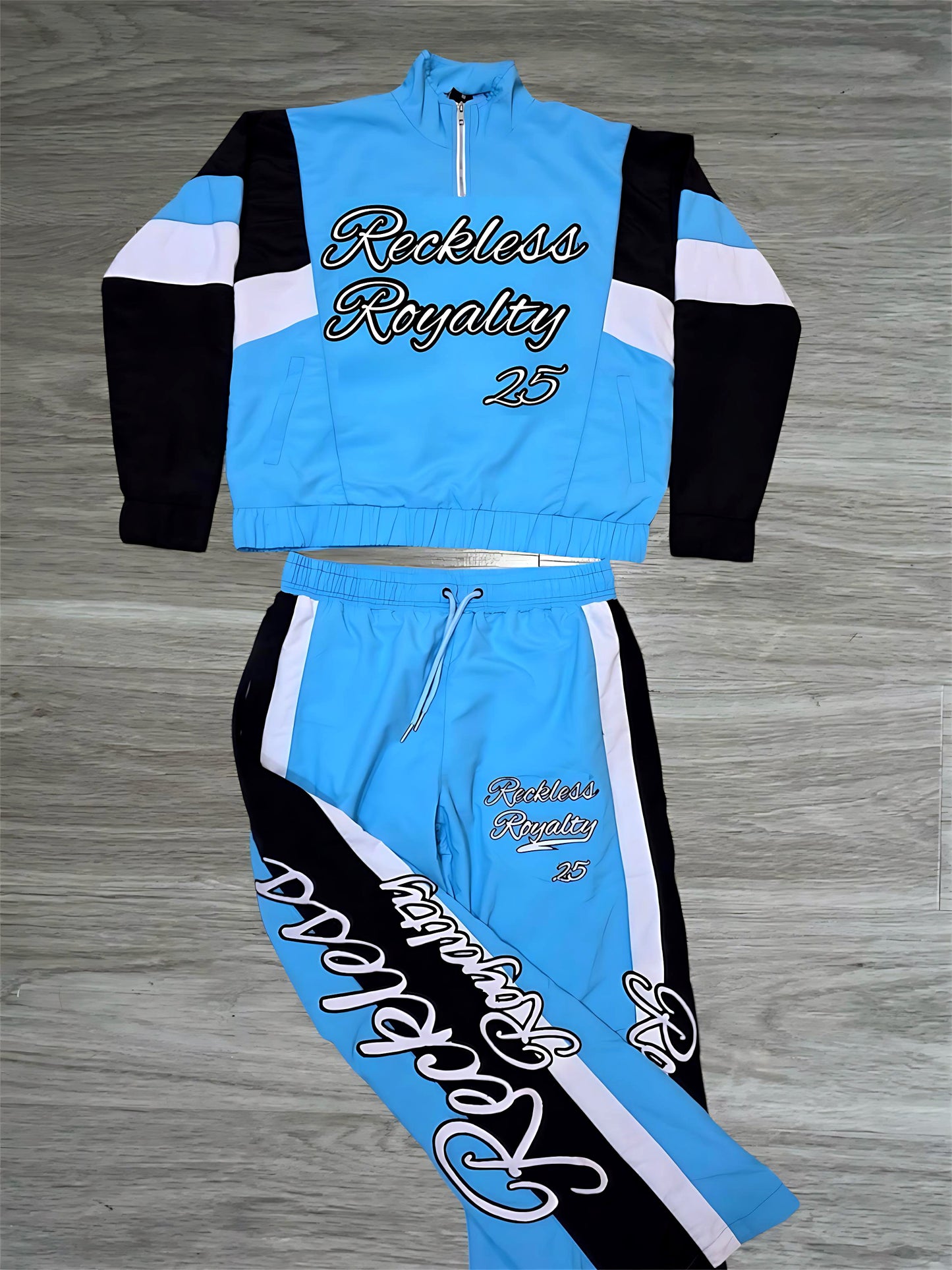 Blue Panel Windbreaker Set