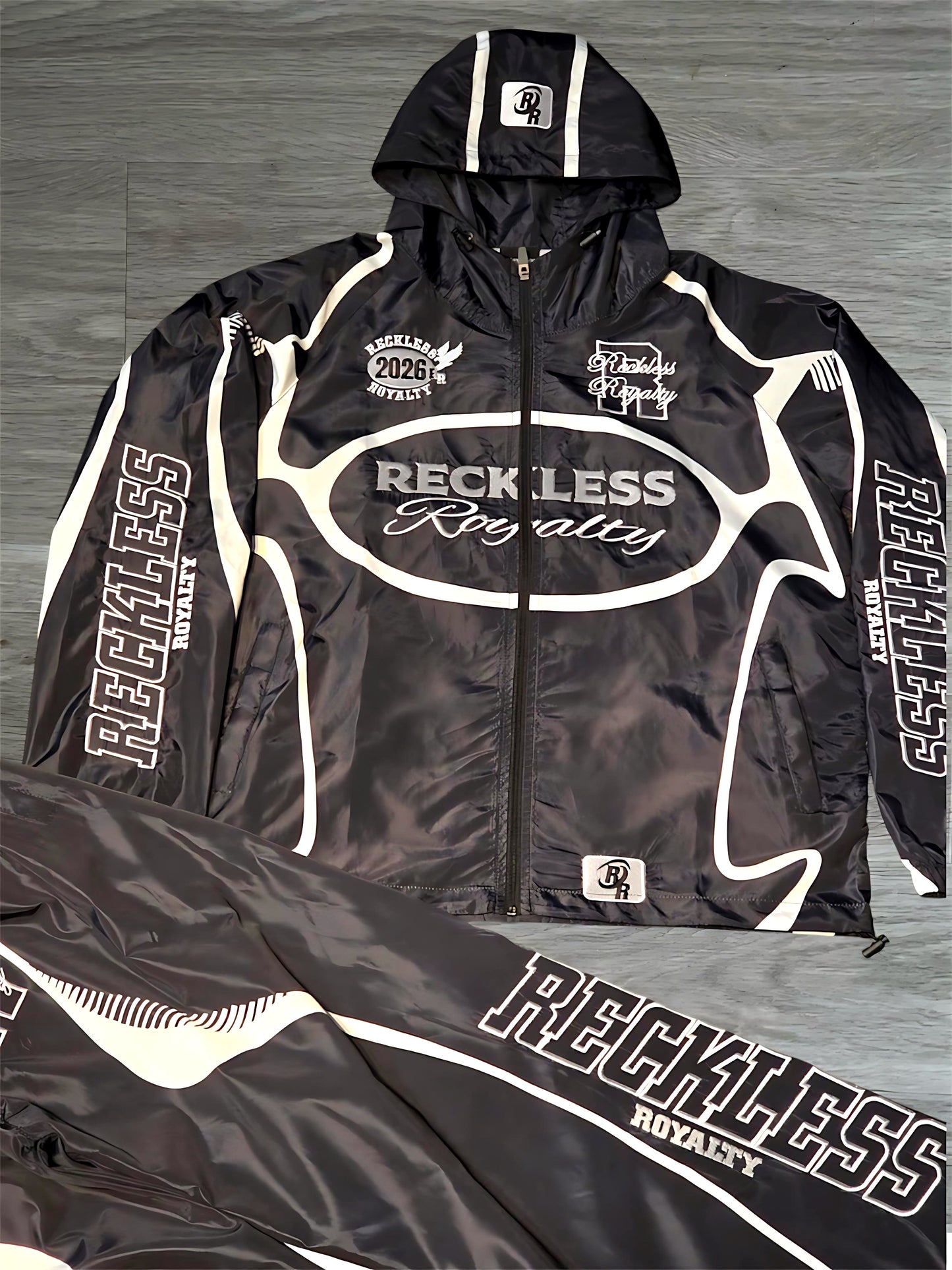Black Windbreaker Set