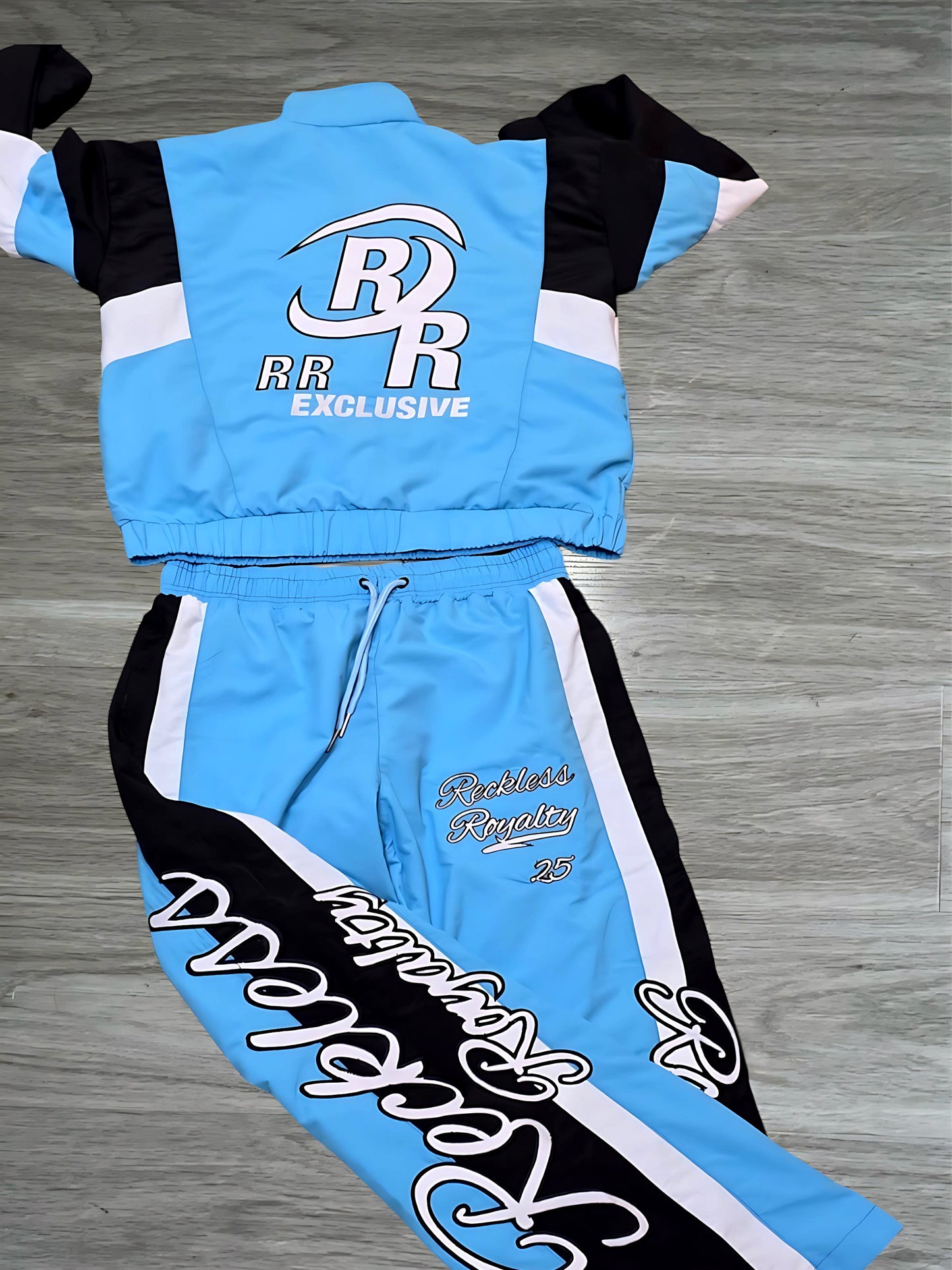 Blue Panel Windbreaker Set