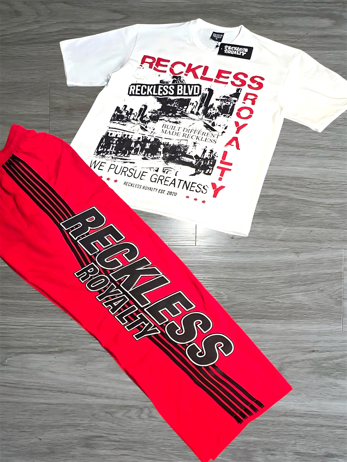 Red & Black Pants Set