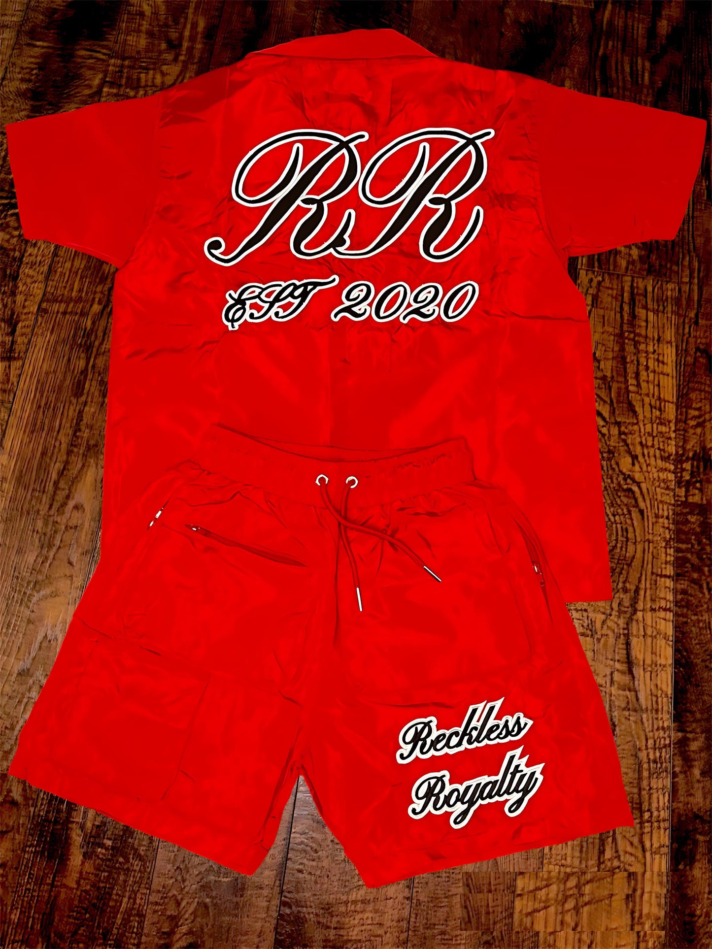Red Button Up Set