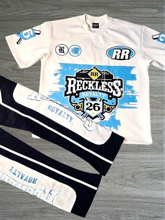 Blue Graphic Tee Set