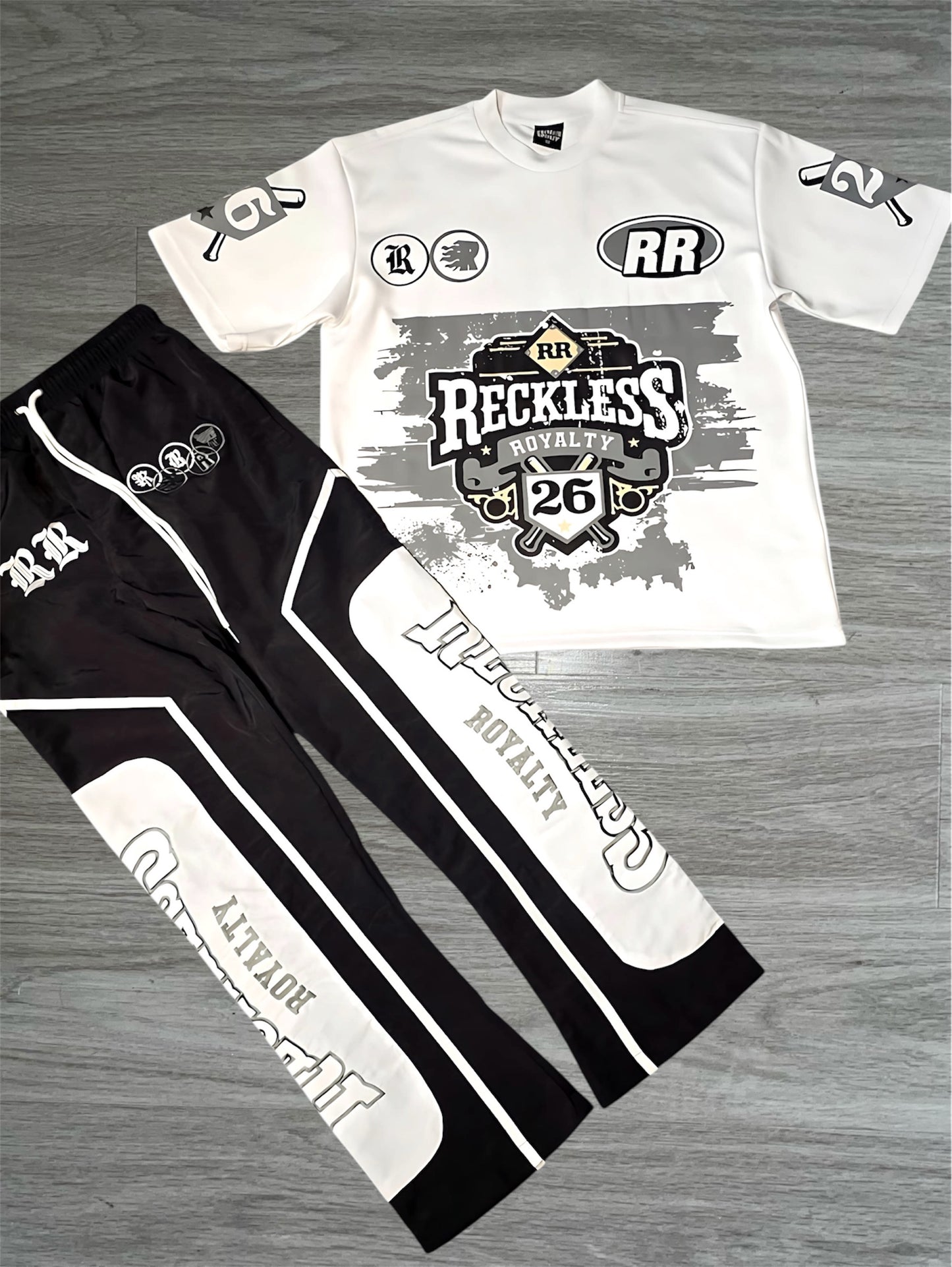 Grey Graphic Tee Set