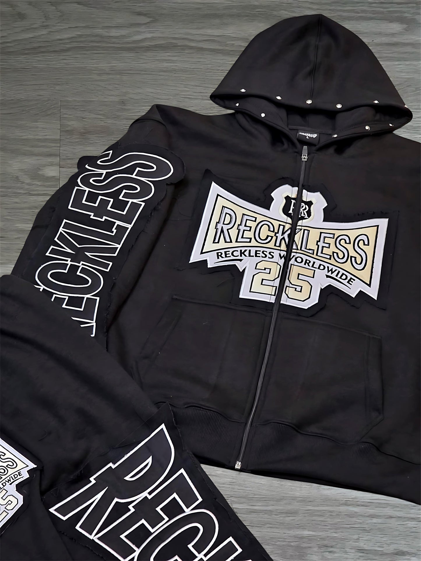 Black Distressed Sweatsuit