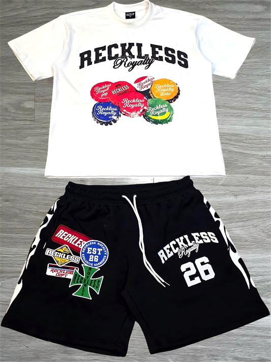 Black Graphic Patched Set