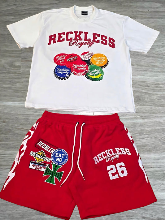 Red Graphic Patched Set