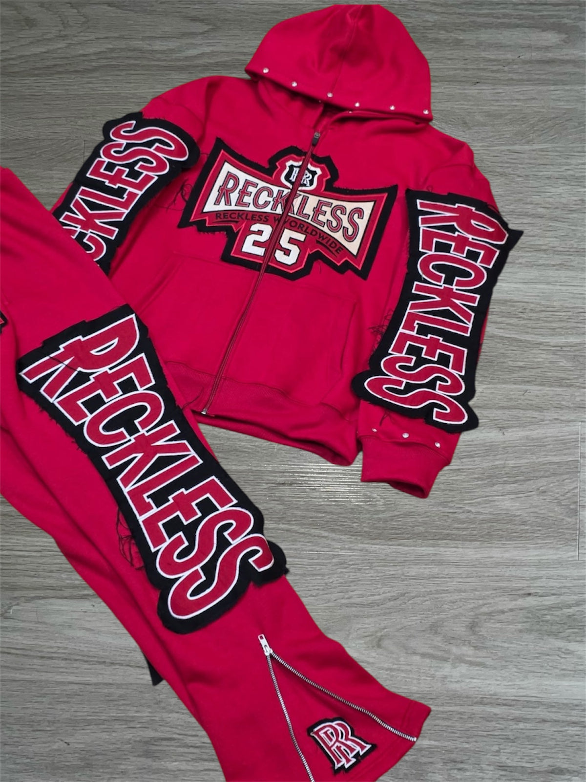 Red Distressed Sweatsuit