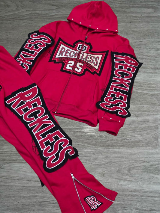 Red Distressed Sweatsuit