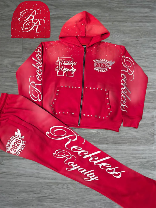 Red Reckless Rhinestone Set