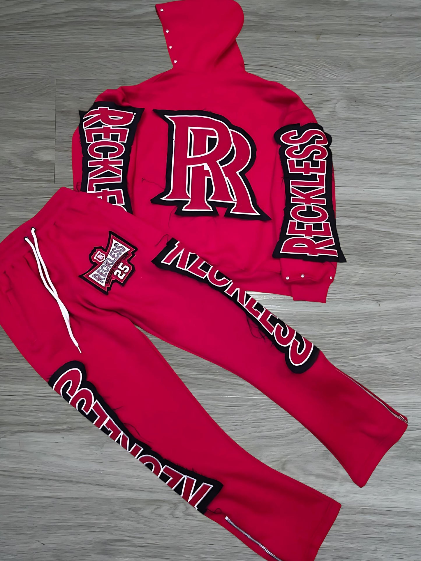 Red Distressed Sweatsuit