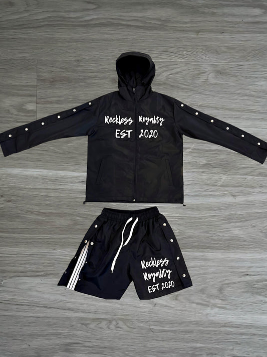 Black Windbreaker Set