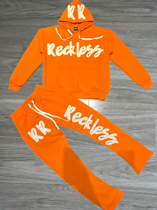 Orange Distressed Sweatsuit