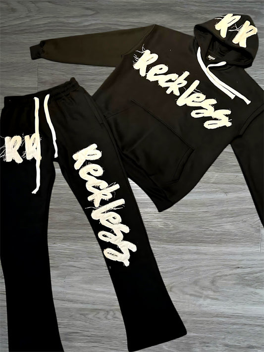 Black Distressed Sweatsuit